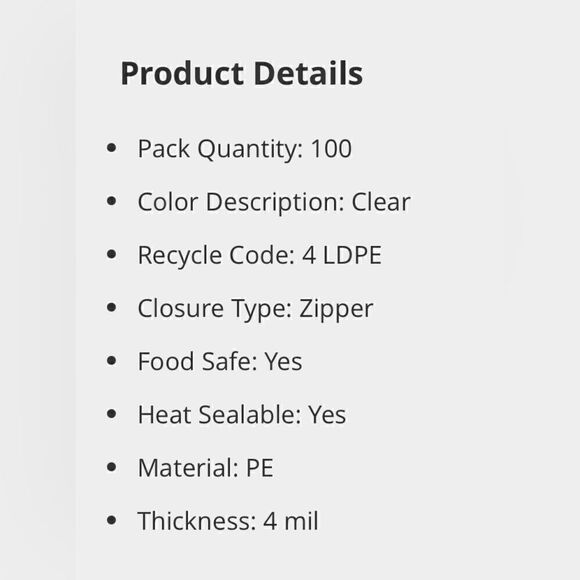 COPY 2- 5 x 3” Clear Zip Bags 4 mil 3" x 6" 2 x’s 110 packs - Picture 2 of 4